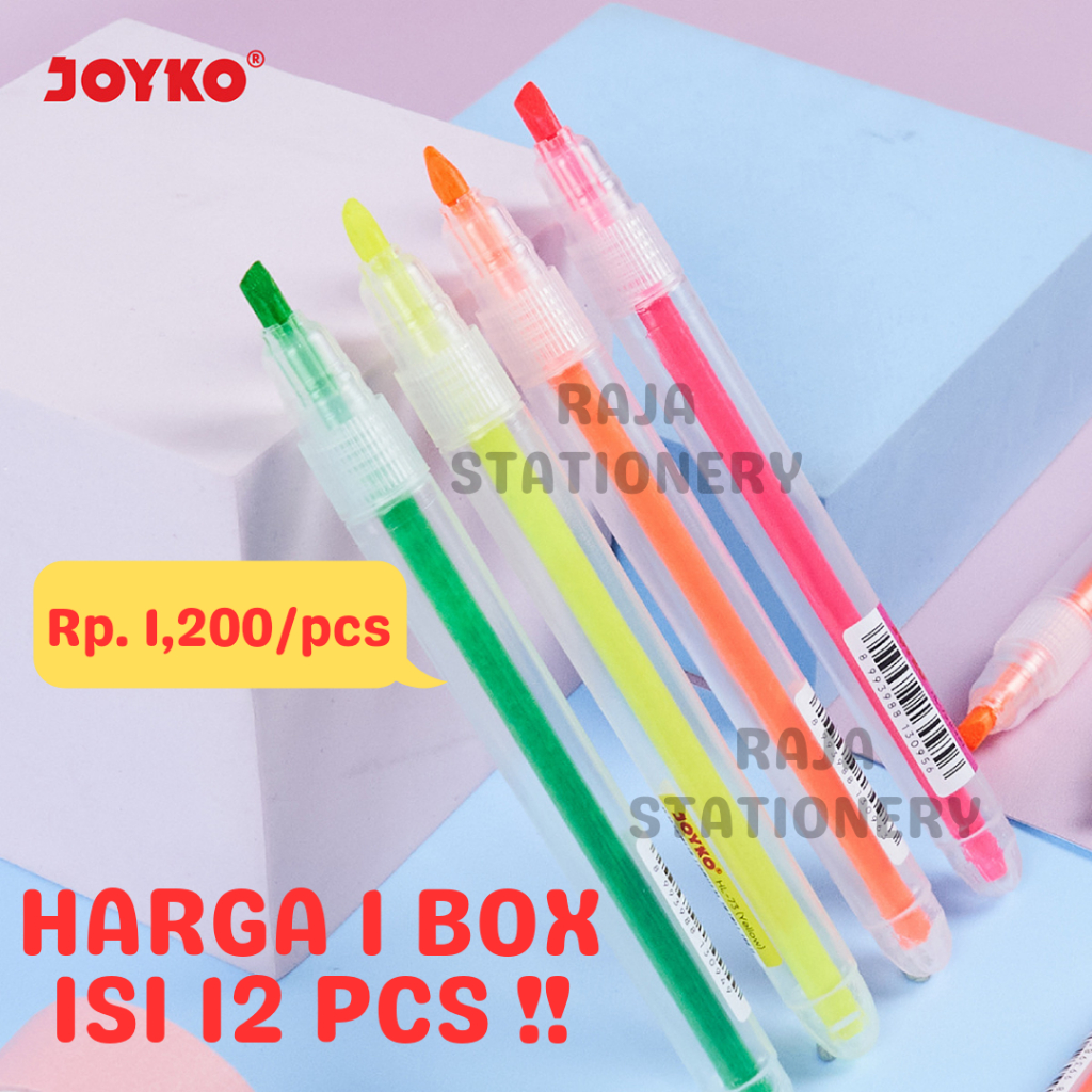 

JOYKO HIGHLIGHTER NEON COLOUR PEN PENANDA JOYKO MODEL PEN LUSIN BOX [12PCS]