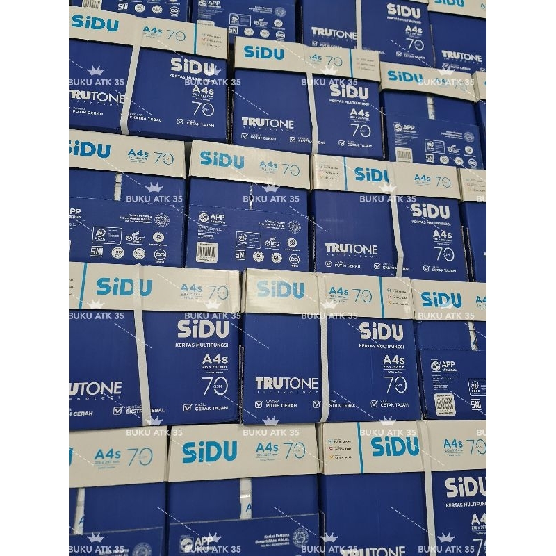 Kertas HVS Foto Copy / Print TERMURAH A4S 70 SIDU 1 karton (2500 lembar)