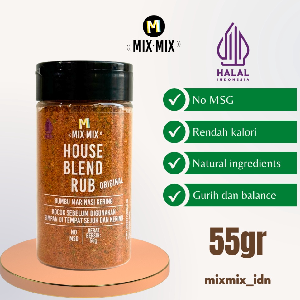 

Cepaat Mixmix Dry Rub Bumbu Marinasi Serba Guna Rendah Lemak Spices Cajun Seasoning BBQ Grill 55 GRAM