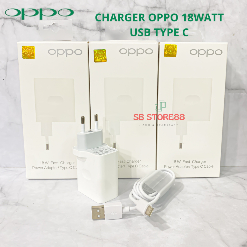 Charger Casan Oppo VOOC 18 Watt Type-C A54 ORIGINAL 100% Fast Charging