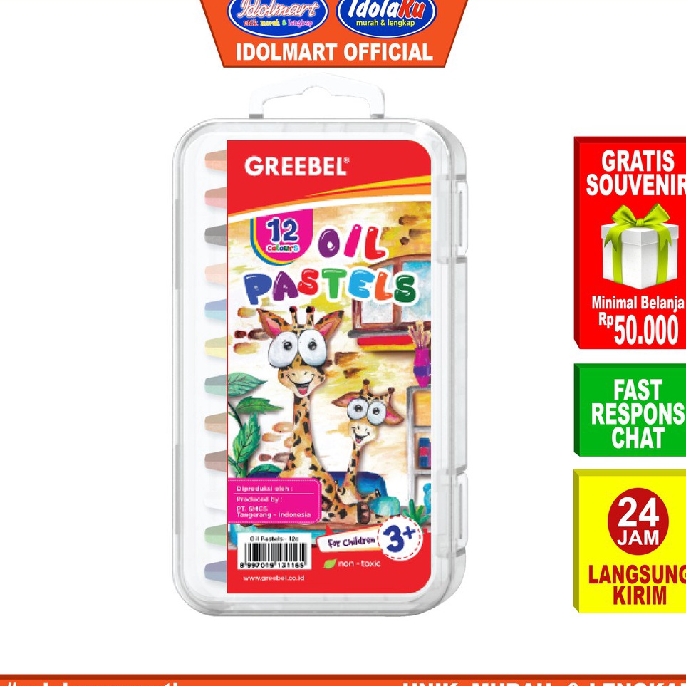 

Obral Terbaik Crayon oil pastels 12 warna quality by greebel
