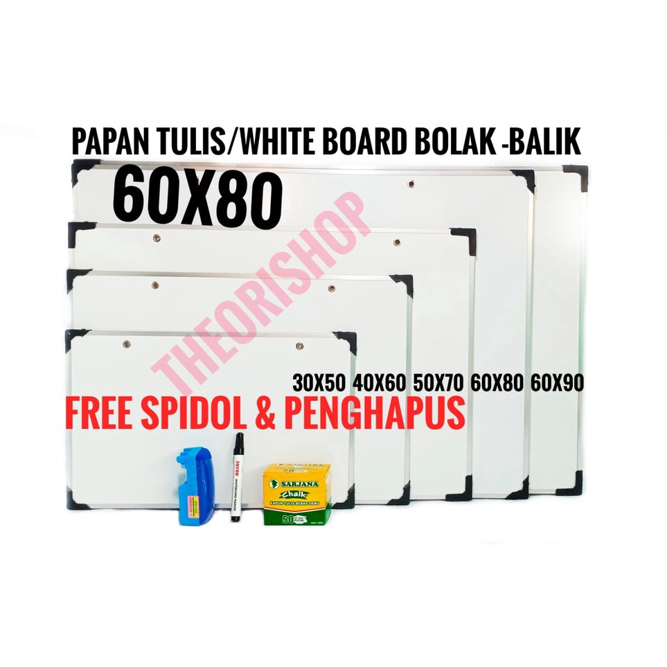 

New Sale Papan White BoardPapan Tulis 6 X 8 CMPapan Tulis Anak dua sisi spidol dan kapur