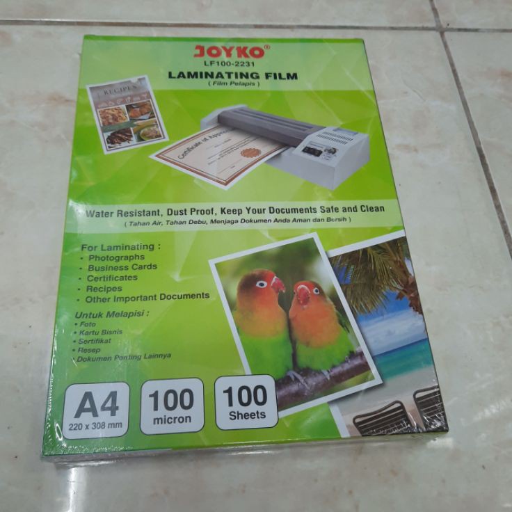 

Murah Hemat Plastik Laminating A4 Joyko 1 Micron 1 Lembar