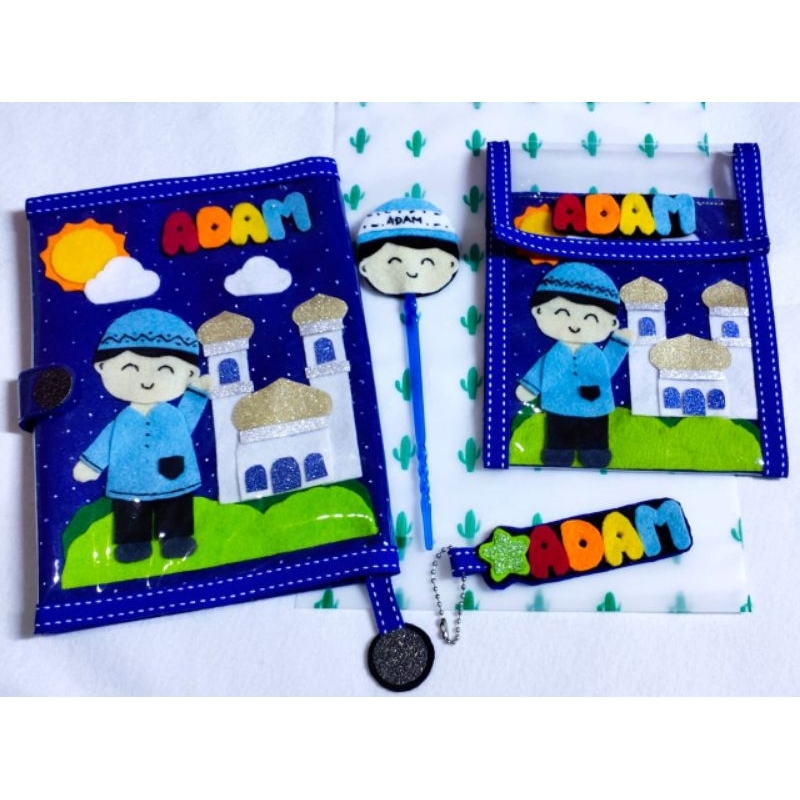 

Set sampul iqro+tabungan+ganci nama series cowo