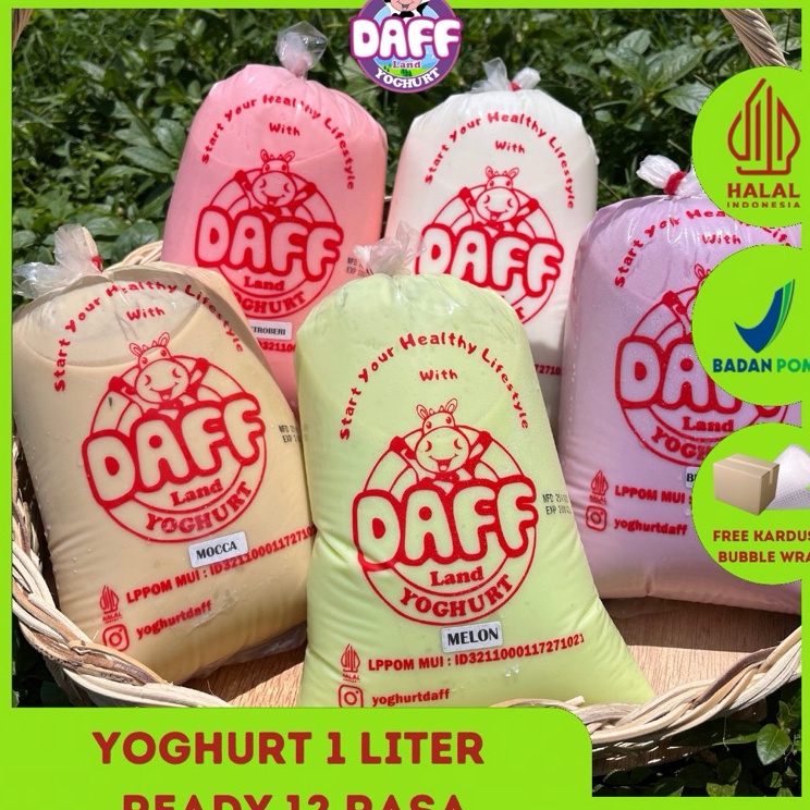 

Belanja Hore BPOM PREMIUM YOGURT 1 LITER KEMASAN PLASTIK READY 12 DAFF YOGHURT