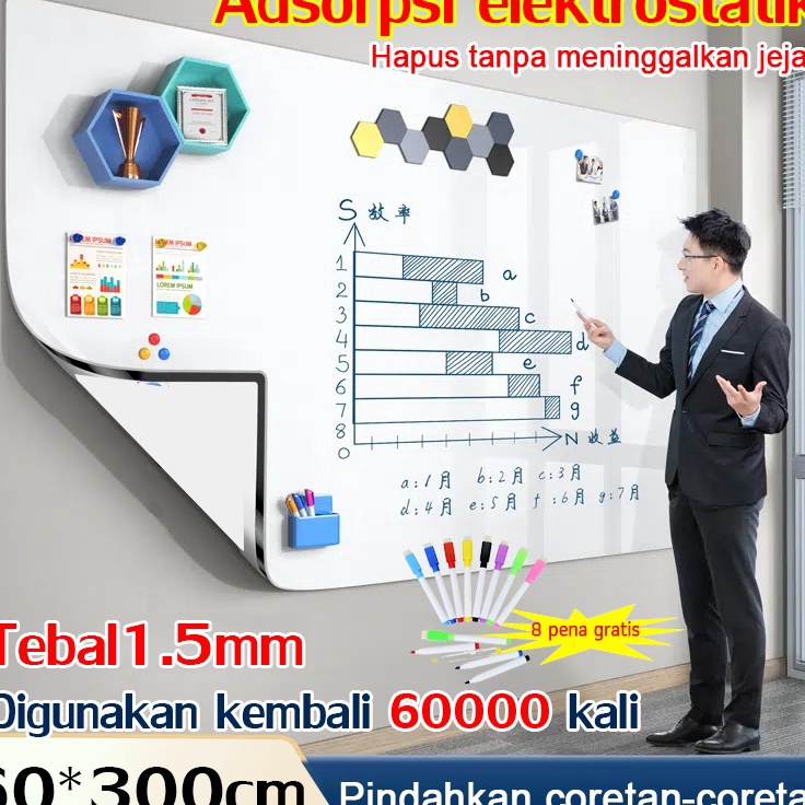 

Update Bermutu 6x3cm Adsorpsi elektrostatik Stiker Papan tulis Whiteboard Blackboard Papan Tulis Dinding Stiker sticker white board