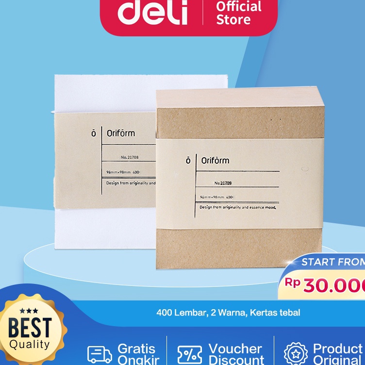 

Pasti Baru Deli Memo Paper Kertas Memo 4 Lembar Warna Putih GadingCoklat 2178 2179