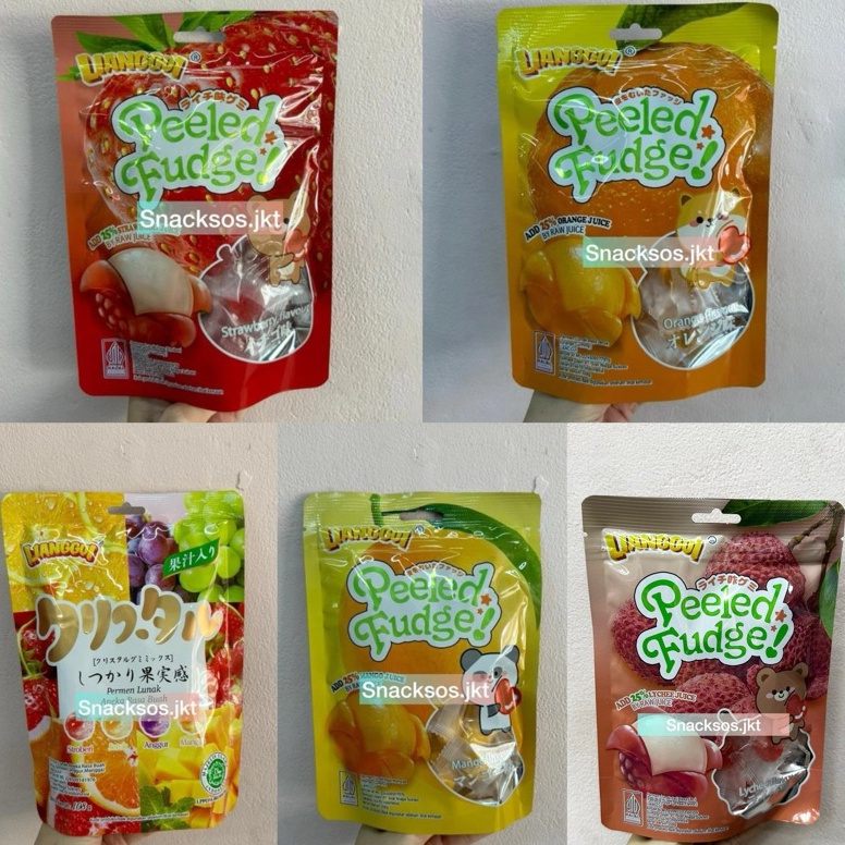 

Paling Laku 1GR LIANGGUI PEELED FUDGE ORANGE GUMMY STRAWBERRY LYCHEE MANGO ASSORTED JELLY