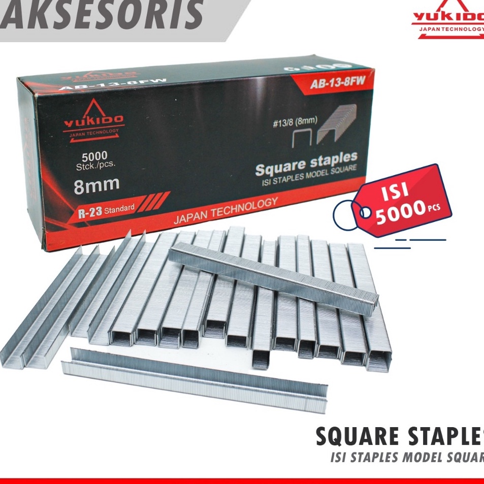 

Diskon Terkini REFILL ISI STAPLES 6MM 8MM ISI 5PCS GUN TEKER TAKER 8MM R23 STEPLES STAPLES GUN TACKER STAPLER TEMBAKAN JOK 6 8 MM