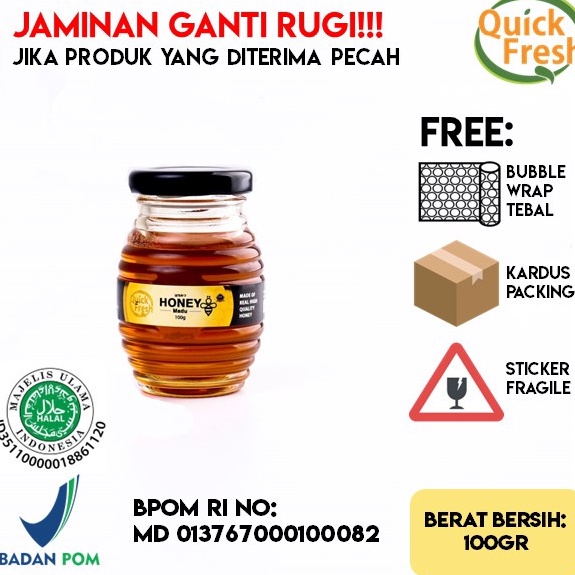 

Promo tajir Madu Murni Asli Quick Fresh Honey 1Gr Jar Kaca