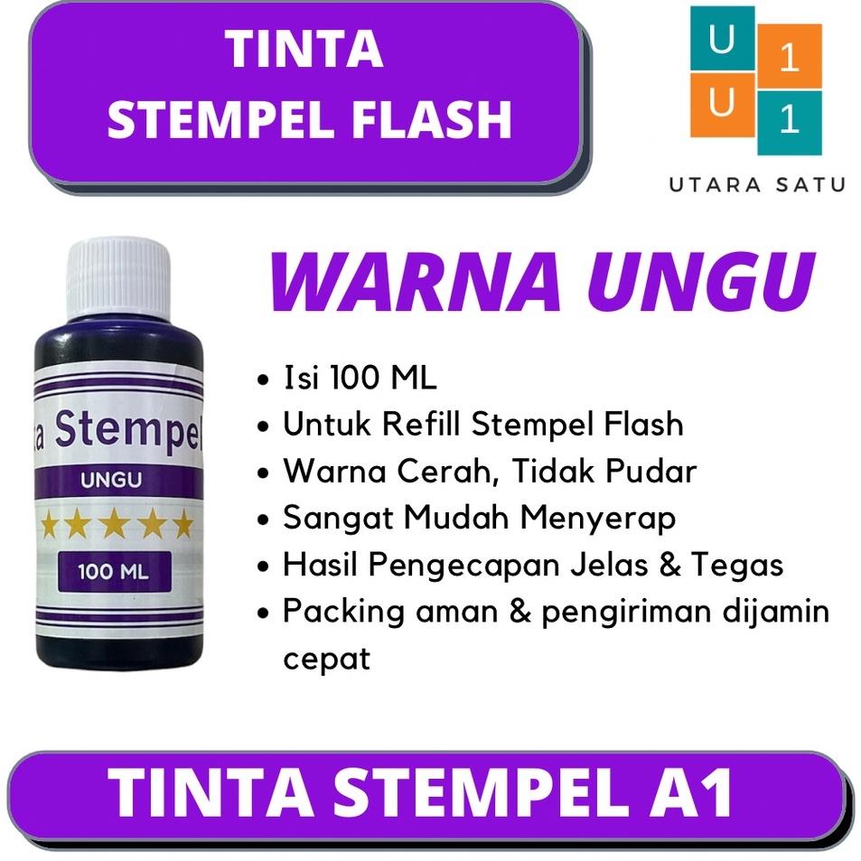 

Lebih Berkualitas Tinta Stempel Flash Warna Ungu Violet 1 ML