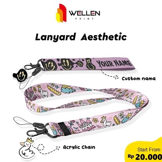 

Produk Termurah WELLEN PRINT Cetak Lanyard Aesthetic 2 Sisi Custom Print Gantungan Card Holder ID Card Tali HP dan Kartu Nama