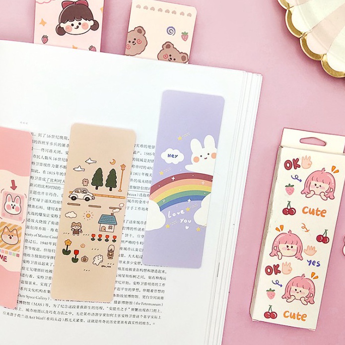 

Baru Aman Pembatas buku kertas lucu bookmark cartoon reward gifts