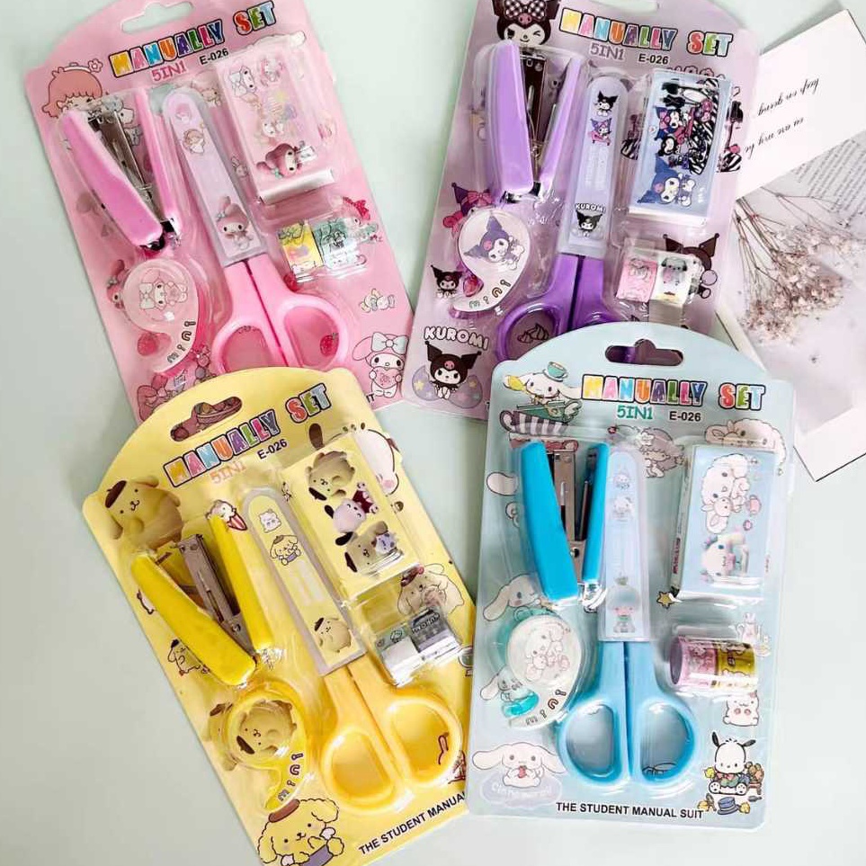 

Grosir Resmi paket alat tulis lengkapstationery set SCISSORGUNTING KUROMI SANRIO CINNAMOROLL