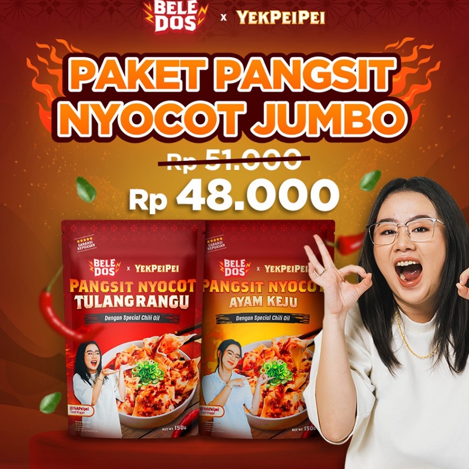 

Ready Stok Beledos x Yekpeipei Paket Pangsit Nyocot Jumbo Bisa Digoreng atau Direbus