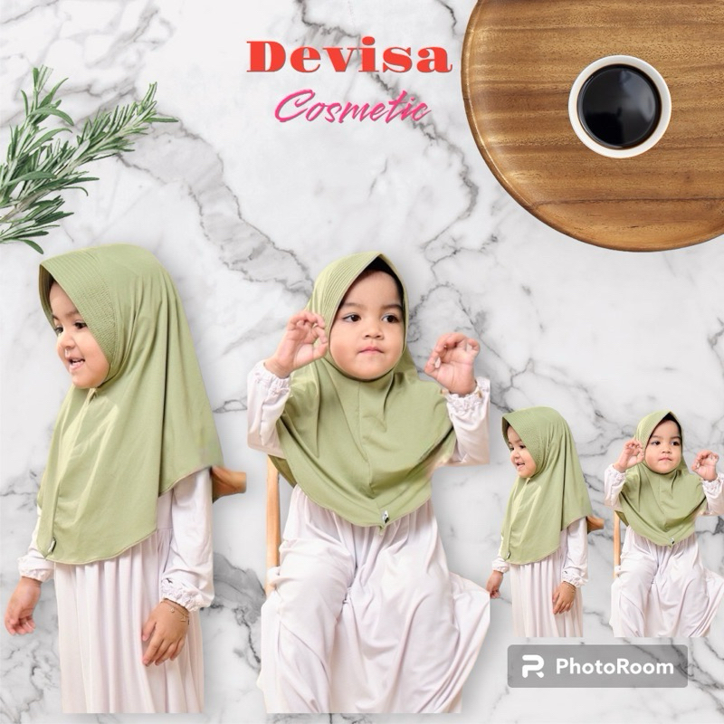 Jilbab Sport anak 2-7 tahun /Hijab Instan Anak Jilbab Anak Instan Jersey Premium