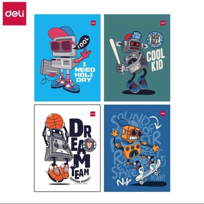 

Deli A5 School Notebook 58 Sheets NA558 - Active Robot