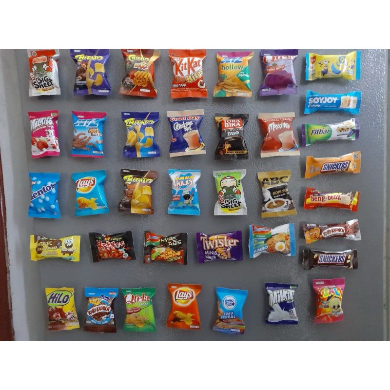 Tempelan Kulkas Magnet Snack Miniatur Cemilan Lucu Unik Murah