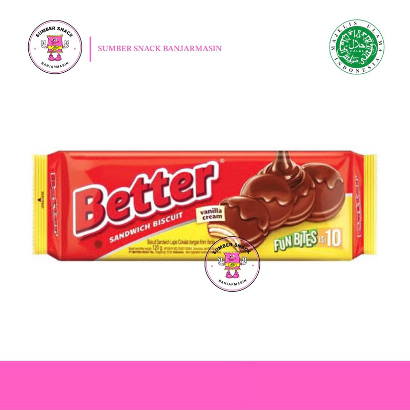 

Better Sandwich Biscuit Vanilla Cream (Isi 10 pack) (120g)