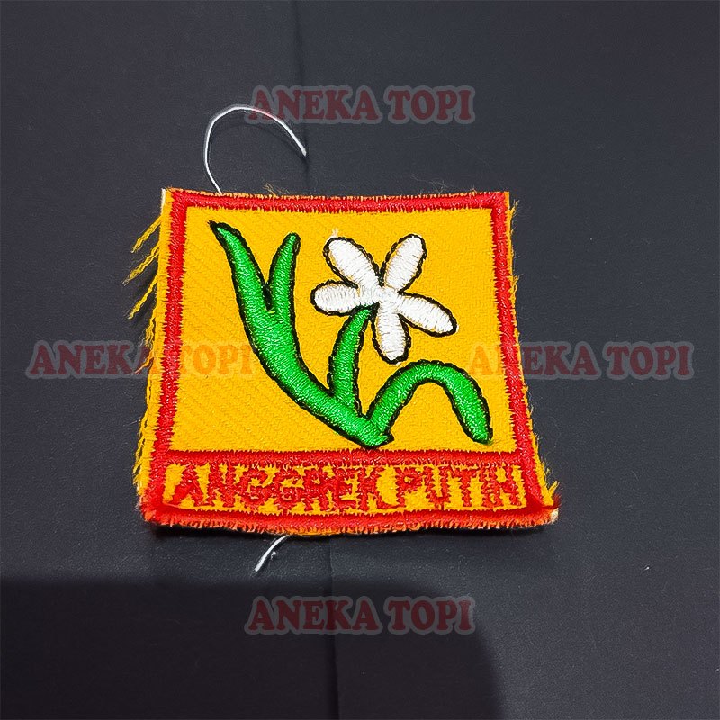 Bordir Regu Pramuka Bunga Anggrek Putih Bet Bordir Tanda Regu - Aneka Topi