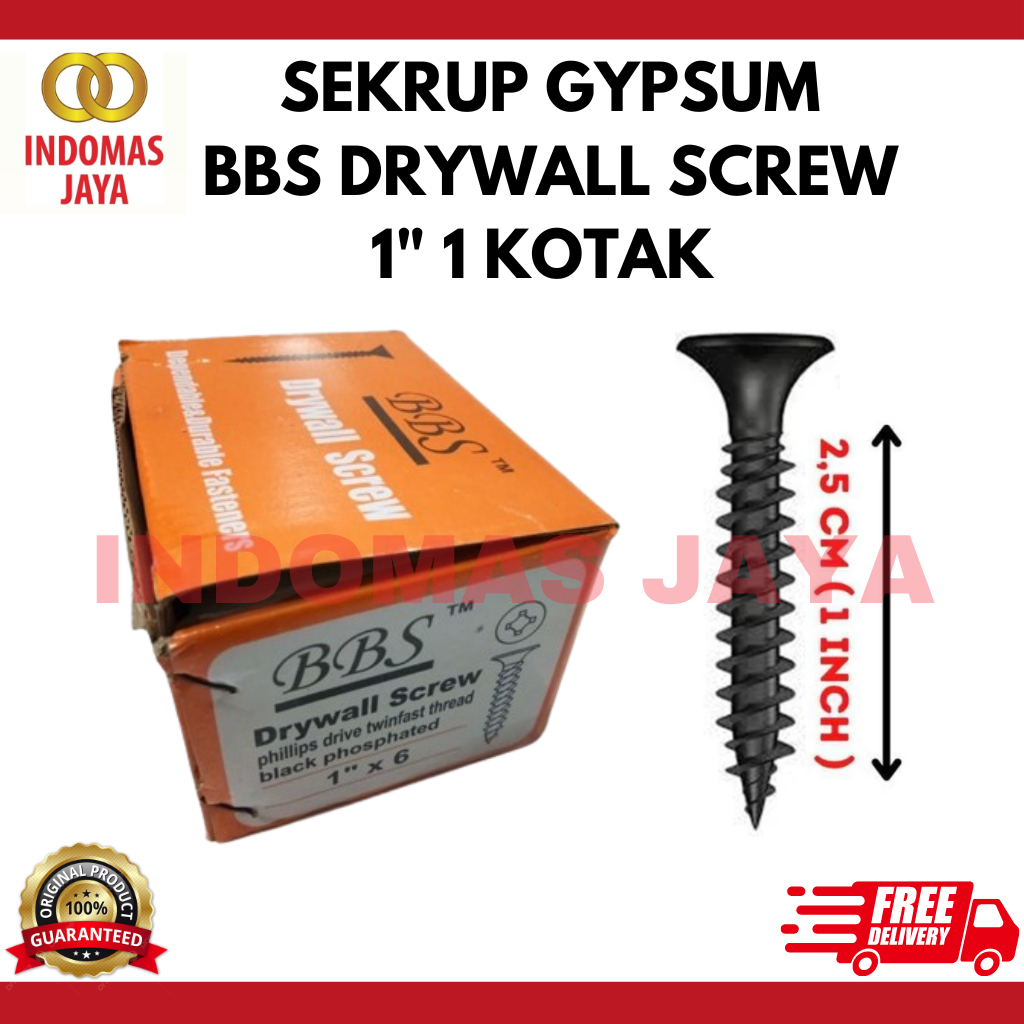 Sekrup Gypsum - Gibsum 1inch - 1" Ameritech BBS (1 KOTAK) - Sekrup Skrup Drywalls Drywall Gypsum Gip