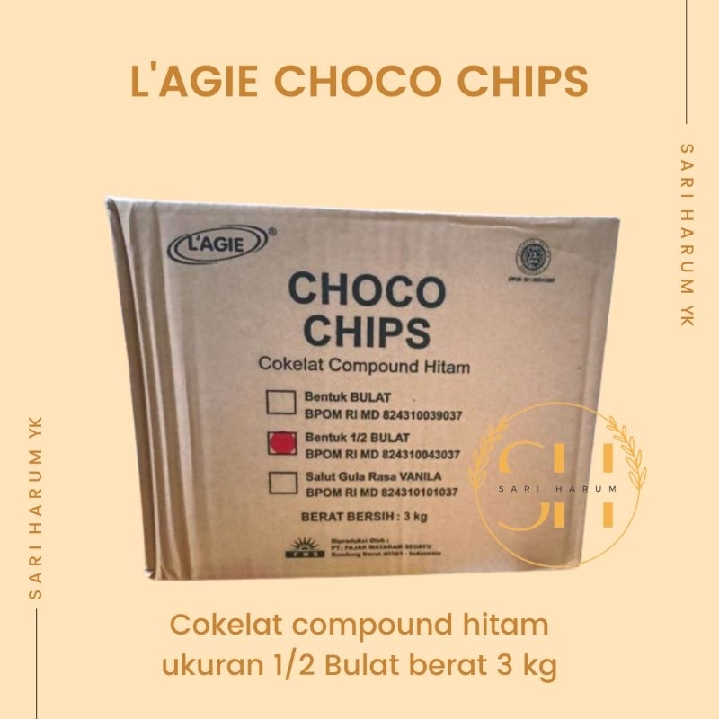 

chocochip | Coklat chip | chocochip Lagie 3 kg (ukuran 1/2 lingkaran)