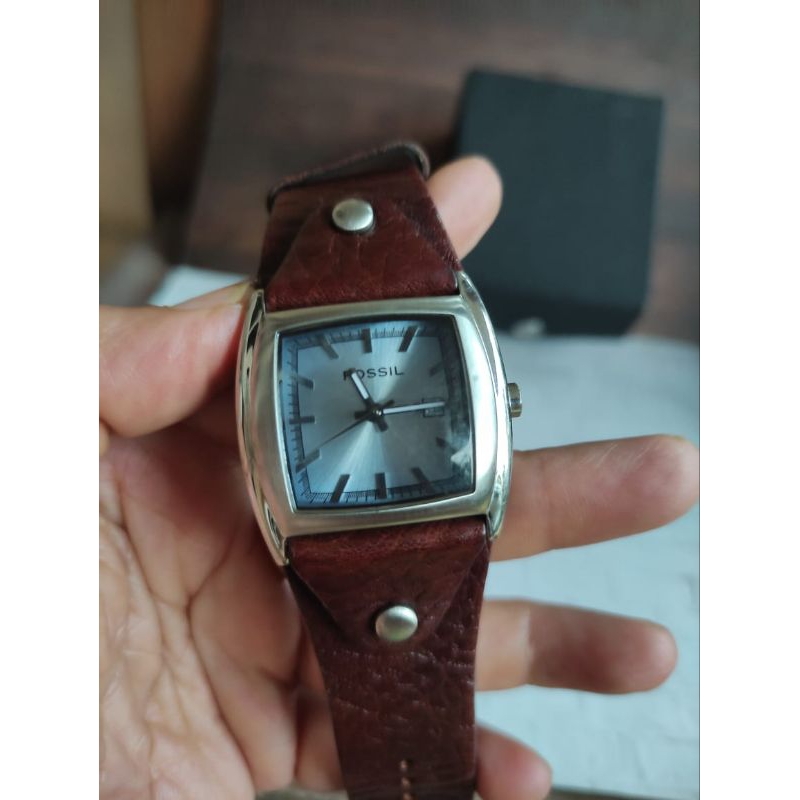 Preloved Jam Tangan Fossil Gaban Brown Original