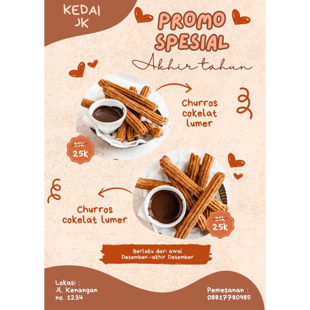 

CHURROS ,SALAD BUAH DAN COOKIES