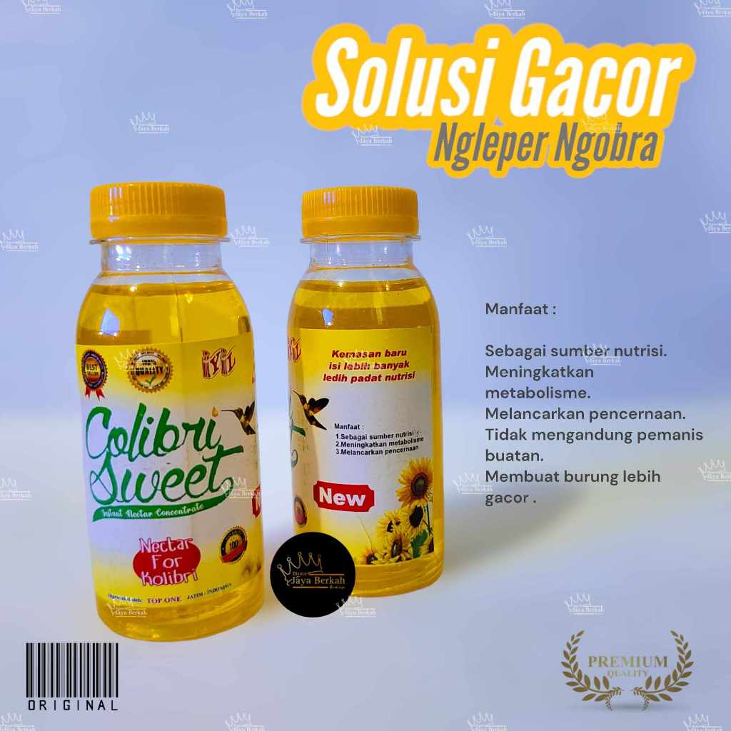 COLIBRI SWEET BOTOL | NEKTAR PAKAN BURUNG KOLIBRI PLECI SOGON ORIGINAL