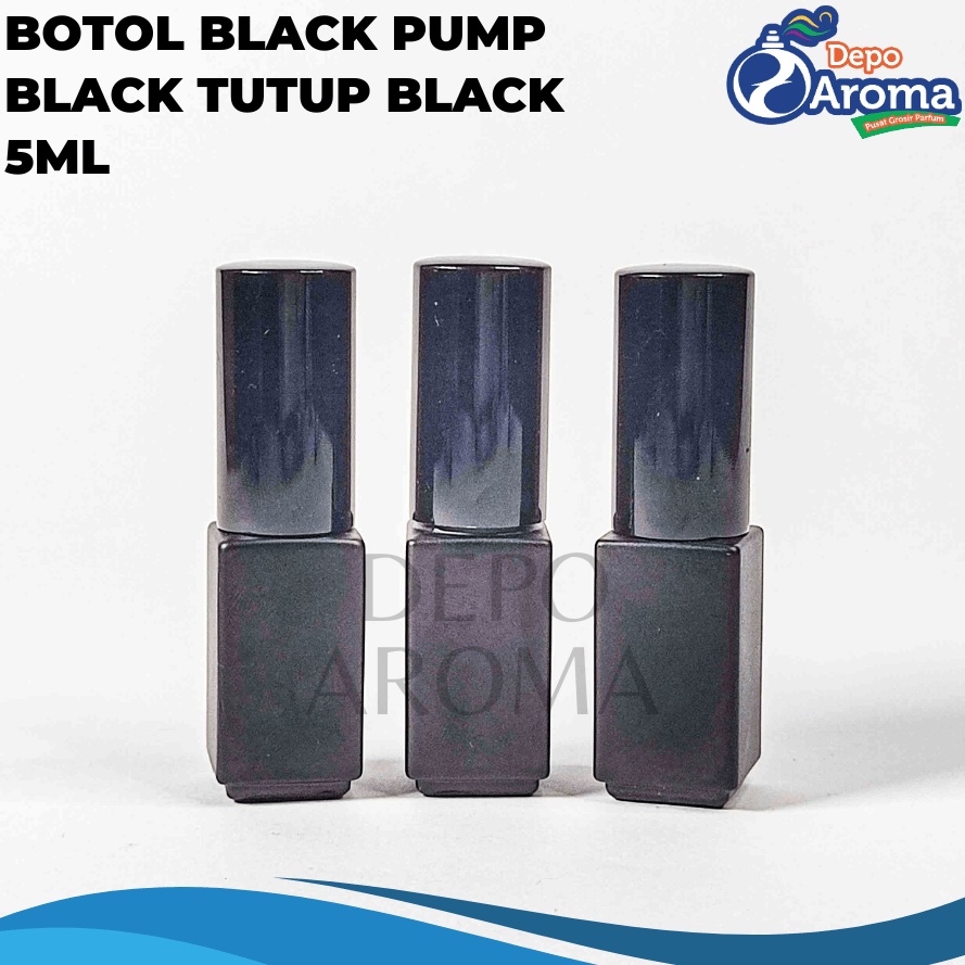 KODE P72F Botol Parfum Black Pump Drat Tutup Hitam 5ml 1 Lusin