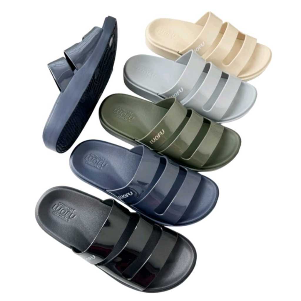 LUOFU E6222-E01SW Sandal Jelly Karet Kokop Ban Tiga Eva Wanita