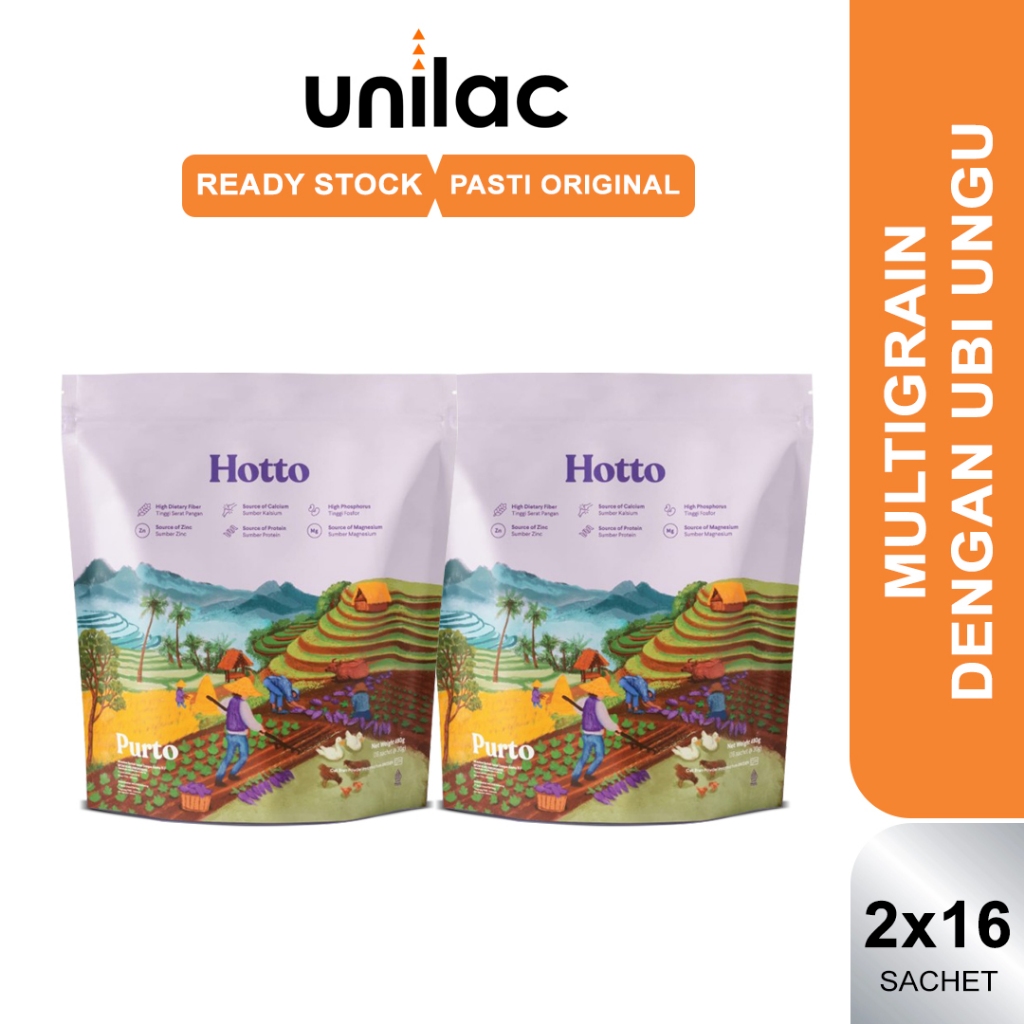 

(32 Sachet) Hotto Purto Multigrain Makanan Pengganti Sarapan