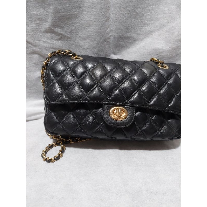 tas pesta warna hitam kulit