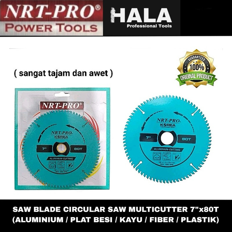 NRT-PRO / MATA TCT SAW BLADE CIRCULAR SAW MULTICUTTER 7”x80T