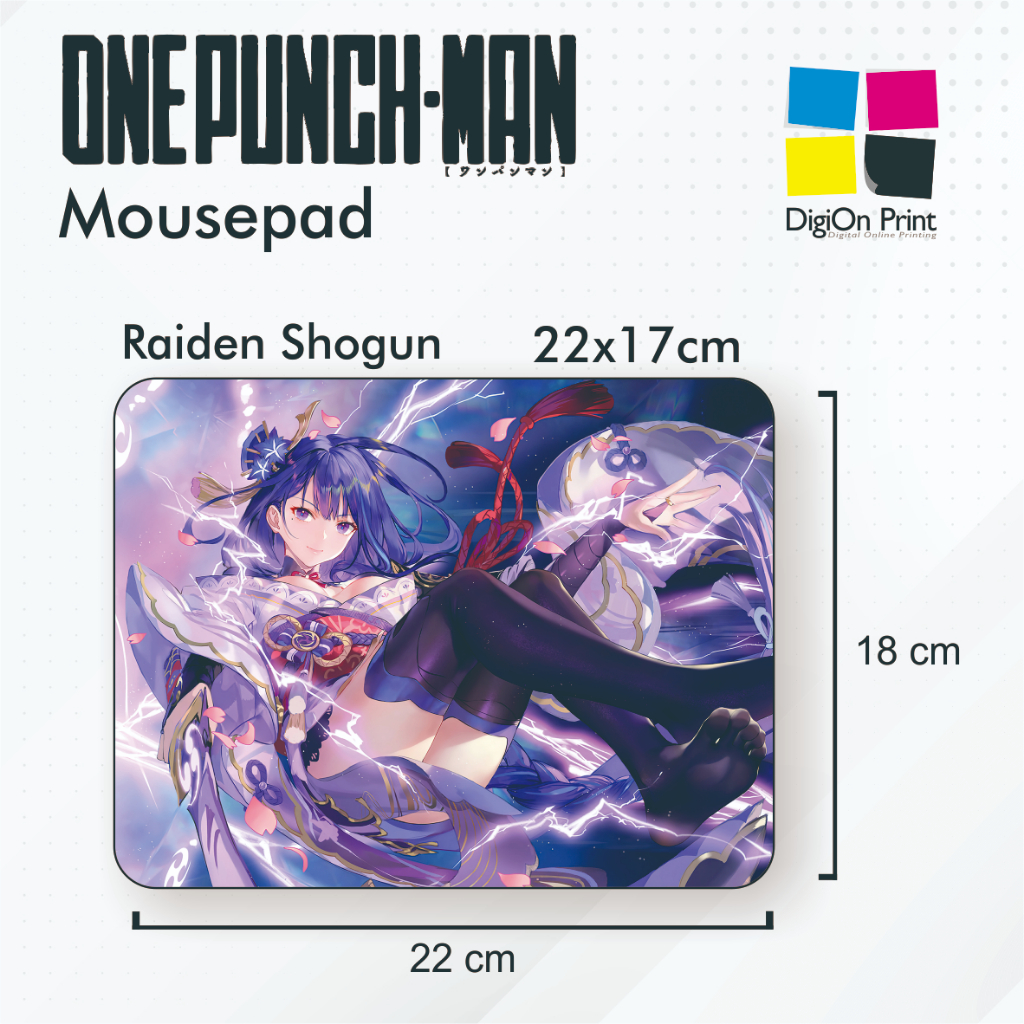 mousepad anime game genshin impact baal raiden shogun  murah berkwalitas full colour uk 22x17cm isti