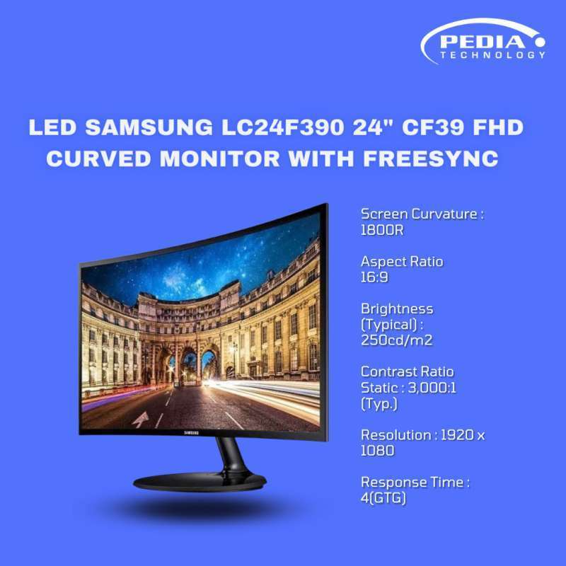 LED Samsung LC24F390 24 INCH CF39 FHD Curved Monitor with FreeSync