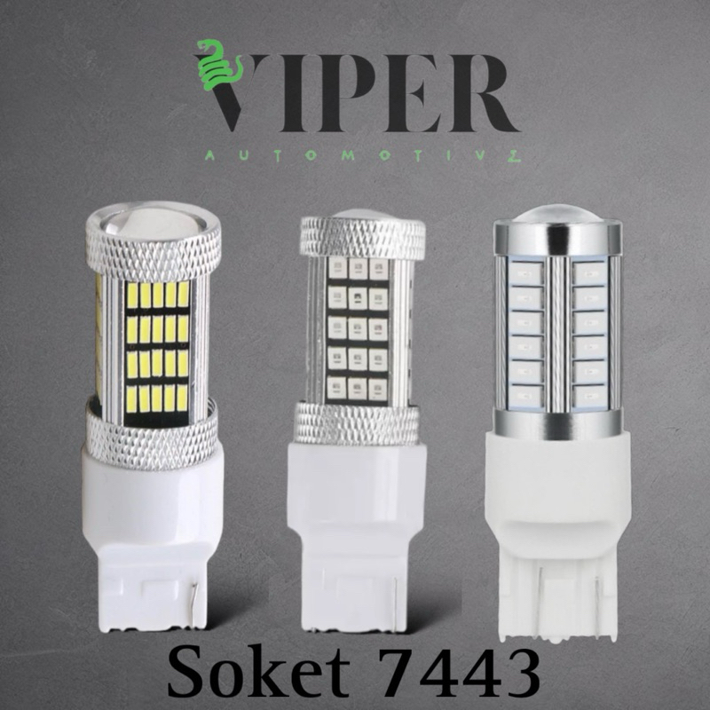 (1 Pcs) Cucuk T20 Lampu Led 7443 Lampu Stop Belakang Kedip 33 SMD 66 SMD 92 SMD Lampu Rem Led Strobo