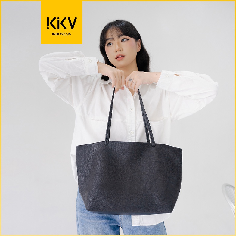 KODE U22Y KKV  Tas Tote Bag Wanita Dengan Pouch Brown  Apricot  Black