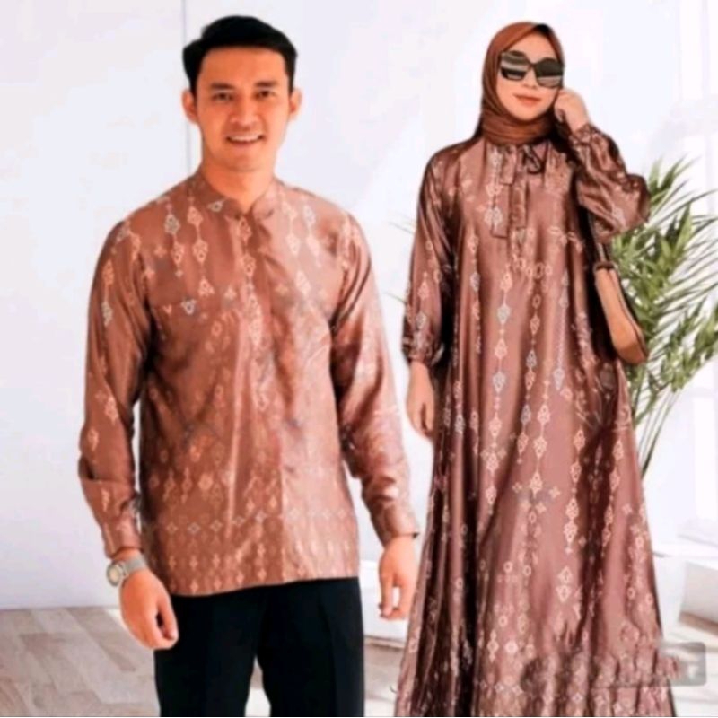 Baju couple maxmara slik premium lengan panjang couple maxmara lux motif terbaru