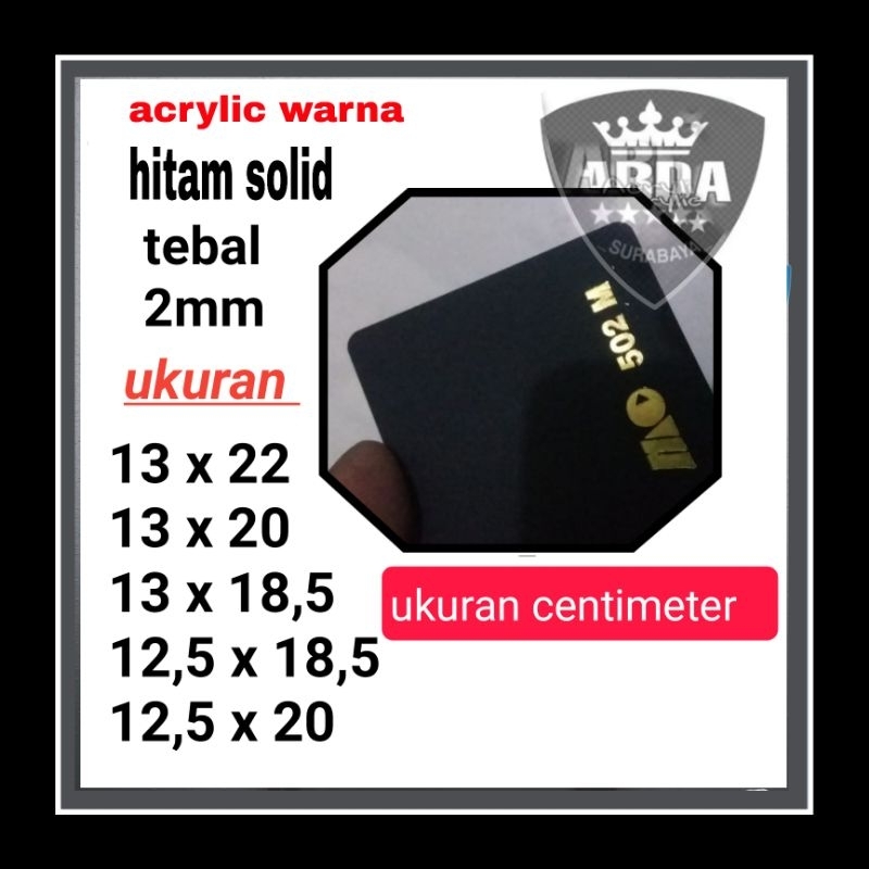 

Akrilik 2mm hitam solid ukuran custom