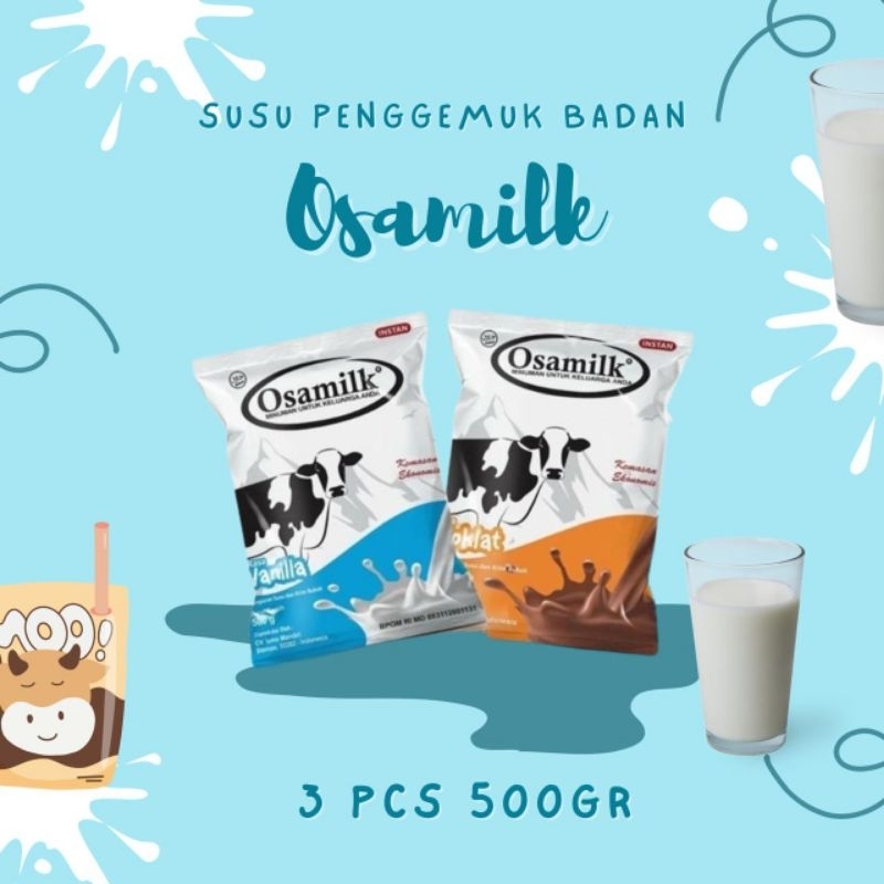 

[ Termurah ] 3 pcs osamilk 500gr rasa Coklat & Vanila