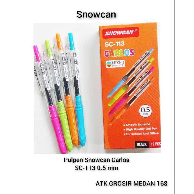 

Pulpen Cair / Gell Snowcan Carlos SC-113 0.5 mm / lusin ( 12 pcs )