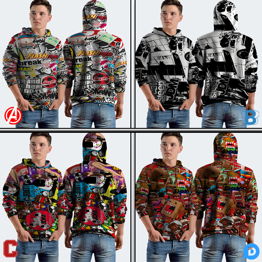 Jumper Hoodie JDM Hoodie Pullover Fullprint Bahan Polyester Jersey | JDM-2409506