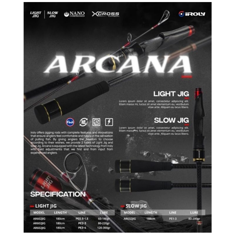 joran light jigging iroly Arcana ring fuji