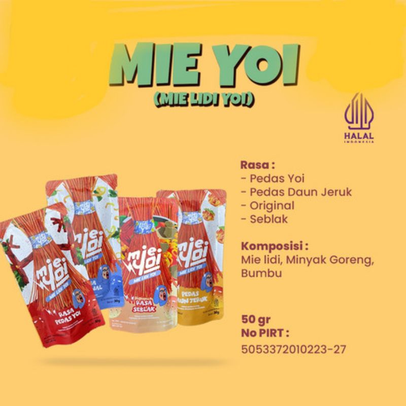 

MIE YOI (Mie Lidi Yoi) 50 gr Cemilan Cekelin Enak dan Murah