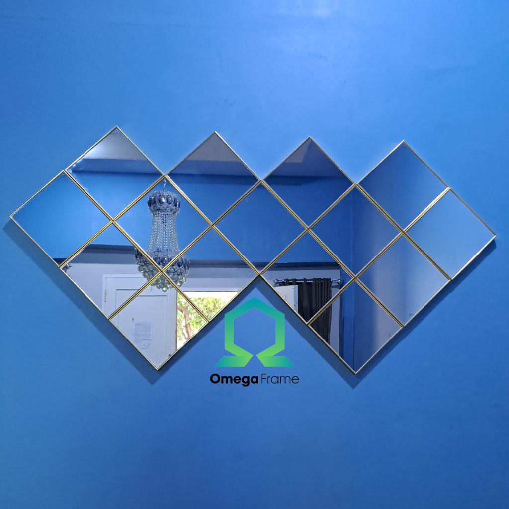 Kaca Persegi Cermin Tempel Dinding Kotak 15x15