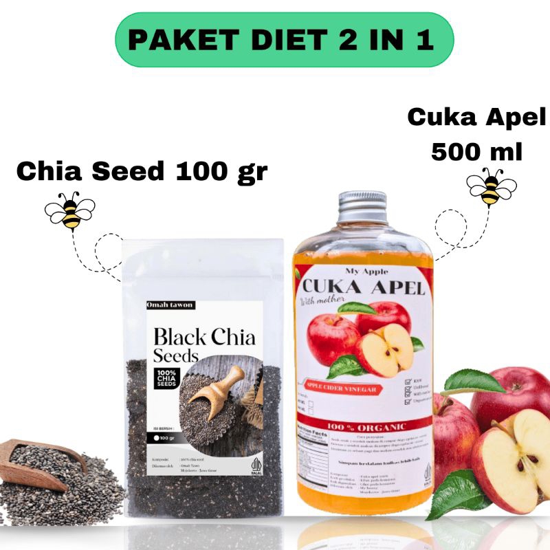 

Paket diet Sehat Cuka Apel 500ml Dan Chia Seed 100 gr