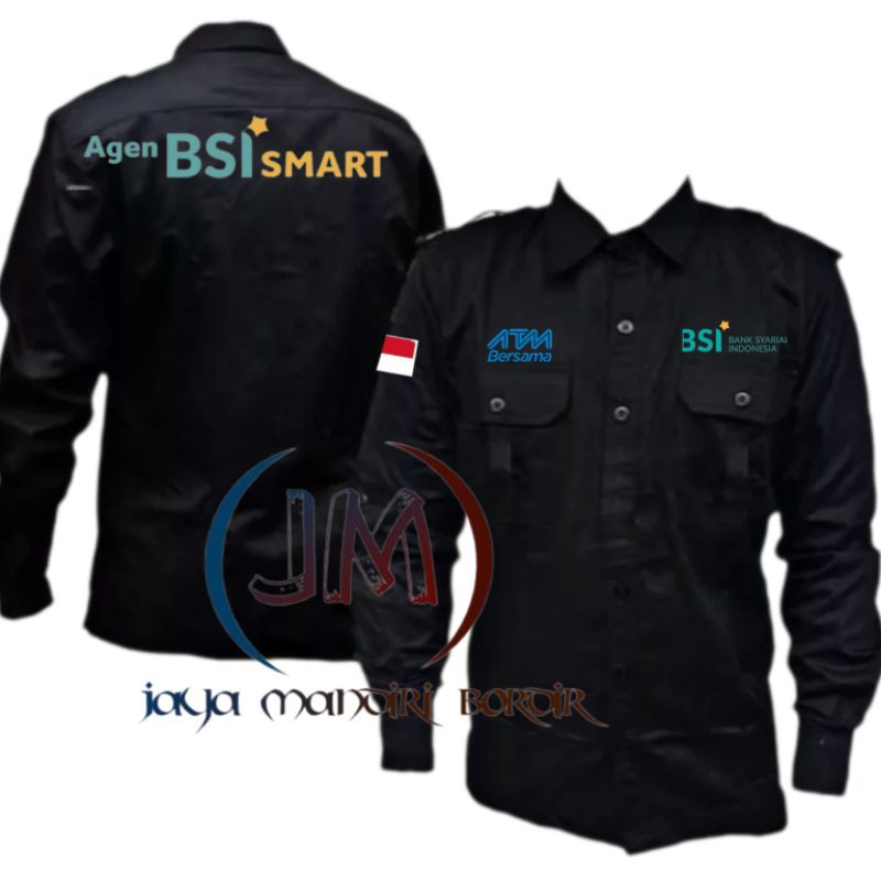 KEMEJA AGEN BSI SMART BORDIR || KEMEJA BANK BSI BORDIR || SERAGAM PDL BANK SYAR'IAH INDONESIA BORDIR