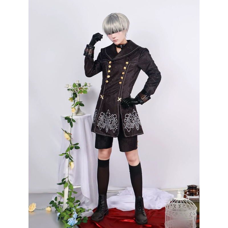【Lolicos】NieR Automata 9S Cosplay Costume Fullset Wig Game Anime Kostum 9S Nier Automata