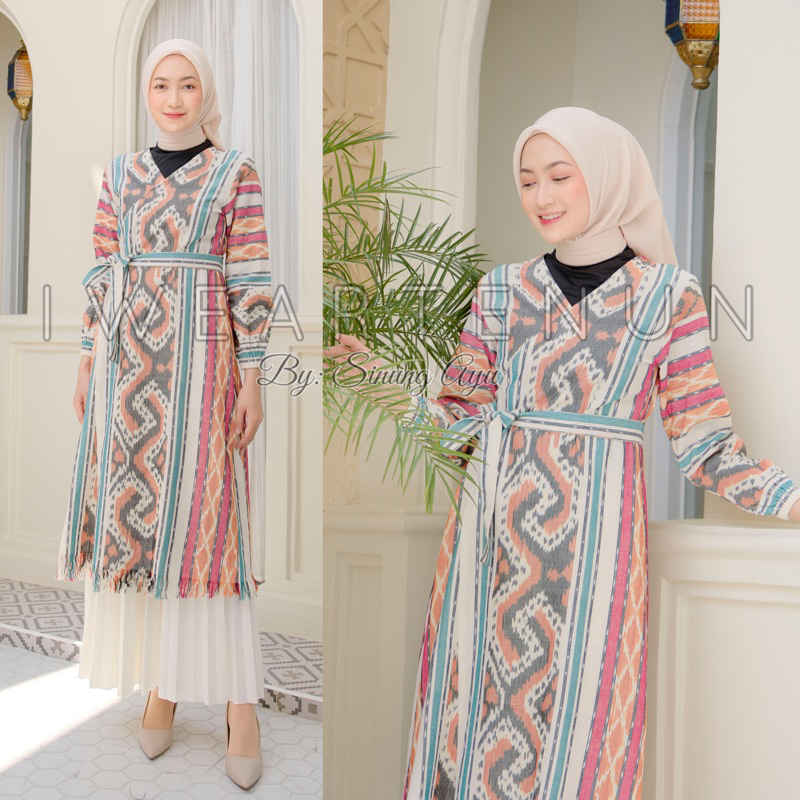 LAUZA DRESS TENUN IKAT TORAJA PINK PASTEL